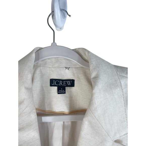 J.Crew Womens Relaxed Fit Ivory Blazer Cotton/Linen Blend size 8 - Picture 5 of 11